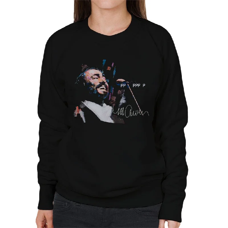 fitness hoodie for trainingSidney Maurer Original Portrait Of Luciano Pavarotti Women's Sweatshirt