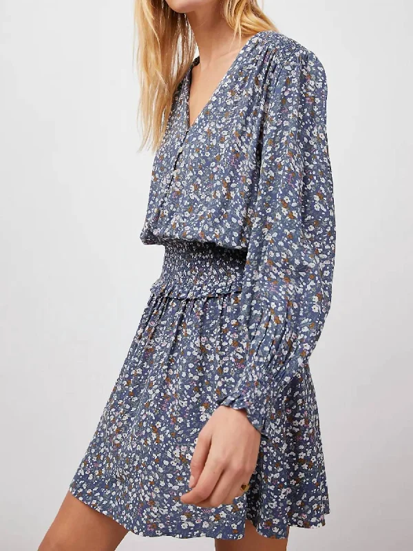 elegant dressZana Mini Dress In Blue Ditsy Floral