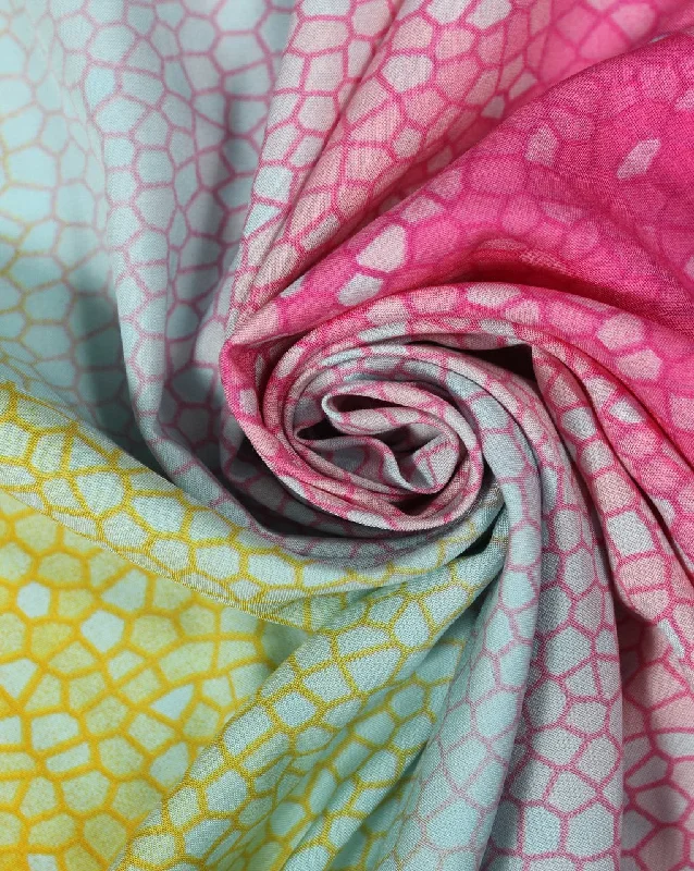 shift dressPink And Multicolor Abstract Design Rayon Fabric