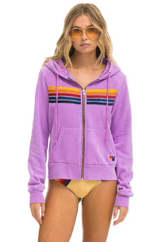 warm hoodie5 STRIPE HOODIE - NEON PURPLE